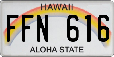 HI license plate FFN616