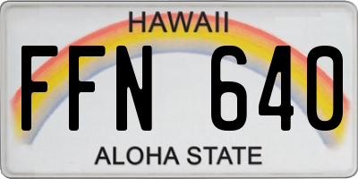 HI license plate FFN640