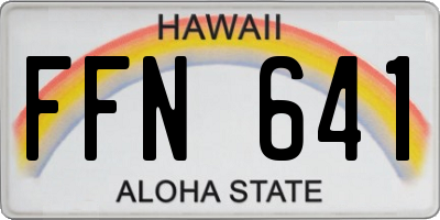 HI license plate FFN641