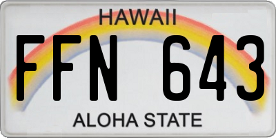 HI license plate FFN643