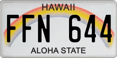HI license plate FFN644