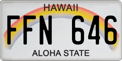 HI license plate FFN646