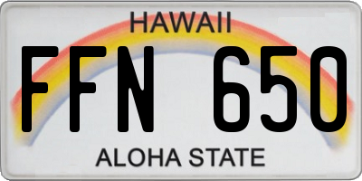 HI license plate FFN650
