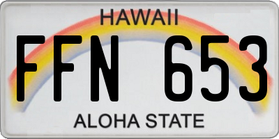 HI license plate FFN653