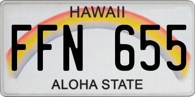 HI license plate FFN655