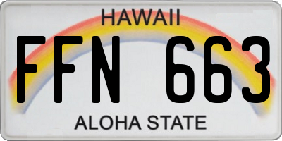 HI license plate FFN663