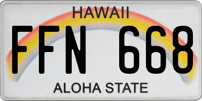 HI license plate FFN668