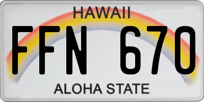 HI license plate FFN670