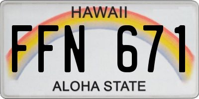 HI license plate FFN671