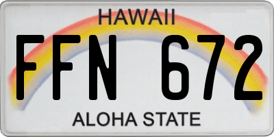 HI license plate FFN672