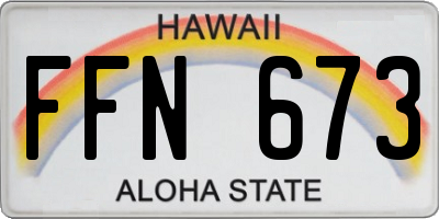 HI license plate FFN673