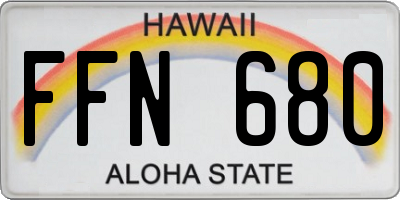 HI license plate FFN680