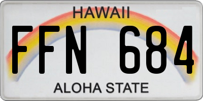 HI license plate FFN684