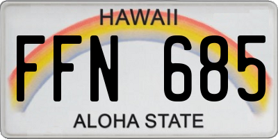 HI license plate FFN685