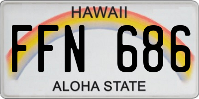 HI license plate FFN686