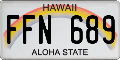 HI license plate FFN689