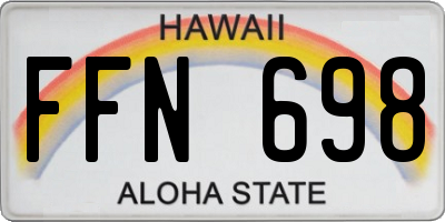 HI license plate FFN698