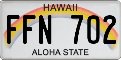HI license plate FFN702