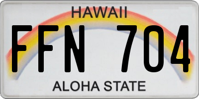 HI license plate FFN704