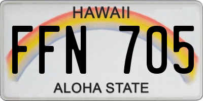 HI license plate FFN705