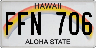 HI license plate FFN706