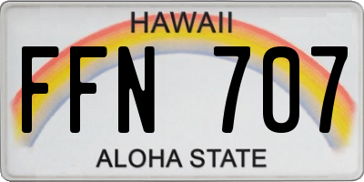 HI license plate FFN707