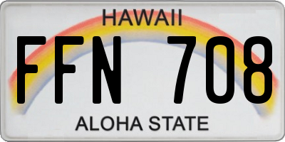 HI license plate FFN708