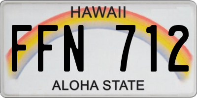 HI license plate FFN712