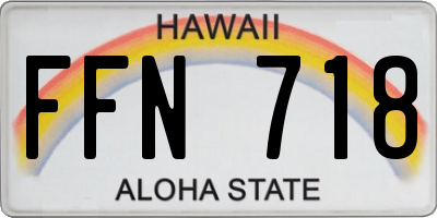 HI license plate FFN718