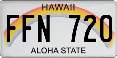 HI license plate FFN720