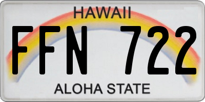 HI license plate FFN722