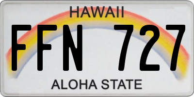HI license plate FFN727