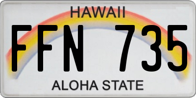 HI license plate FFN735