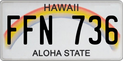 HI license plate FFN736