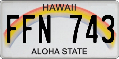 HI license plate FFN743
