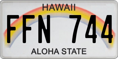 HI license plate FFN744