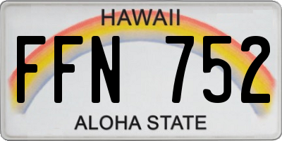 HI license plate FFN752