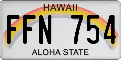 HI license plate FFN754