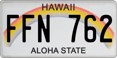 HI license plate FFN762
