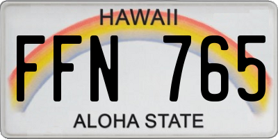HI license plate FFN765