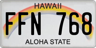 HI license plate FFN768
