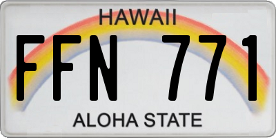 HI license plate FFN771