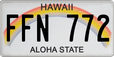 HI license plate FFN772