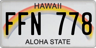 HI license plate FFN778