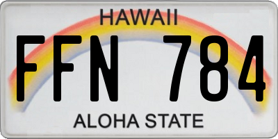 HI license plate FFN784