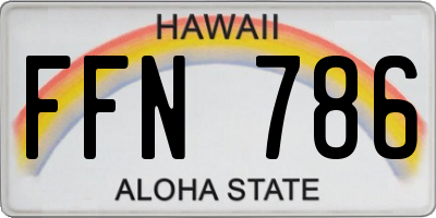 HI license plate FFN786