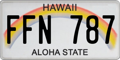 HI license plate FFN787
