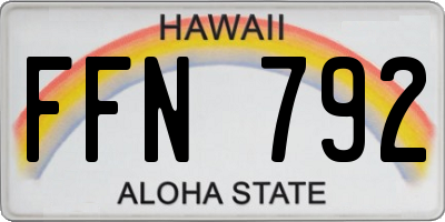HI license plate FFN792