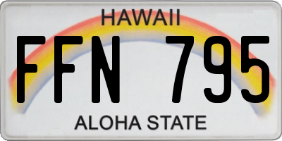 HI license plate FFN795