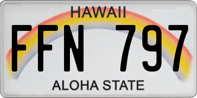 HI license plate FFN797